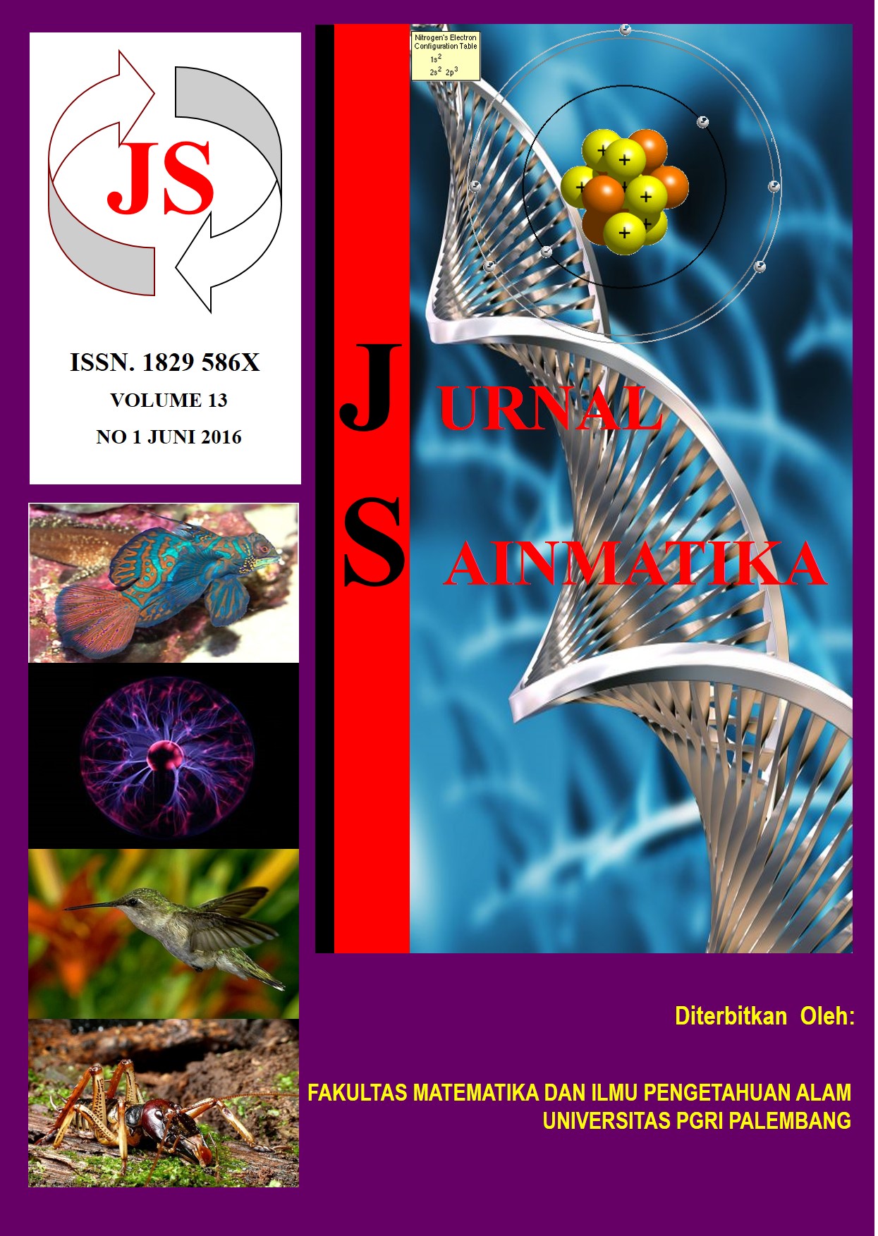					View Vol. 13 No. 1 (2016): Sainmatika : Jurnal Ilmiah Matematika dan Ilmu Pengetahuan Alam
				