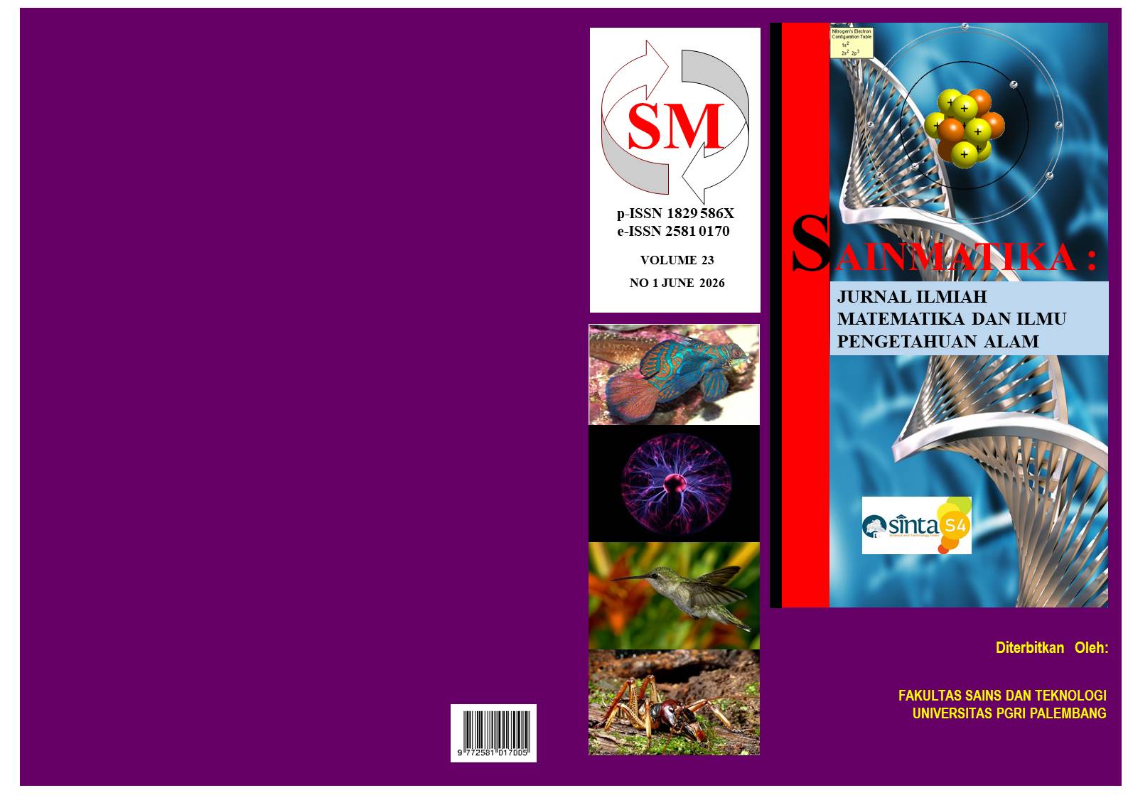 					View Vol. 23 No. 1 (2026): Sainmatika : Jurnal Ilmiah Matematika dan Ilmu Pengetahuan Alam
				