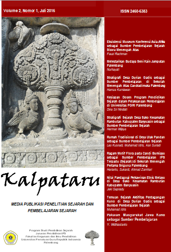 					Lihat Vol 2 No 1 (2016): Kalpataru: Jurnal Sejarah dan Pembelajaran Sejarah
				