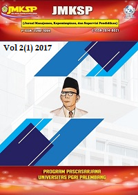 					View Vol. 2 No. 1 (2017): JMKSP (Jurnal Manajemen, Kepemimpinan, dan Supervisi Pendidikan)
				